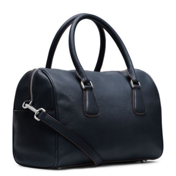 Michael Kors Sophie Large Top-Zip Leather Satchel $378 Navy #065 NWT - Picture 2 of 8